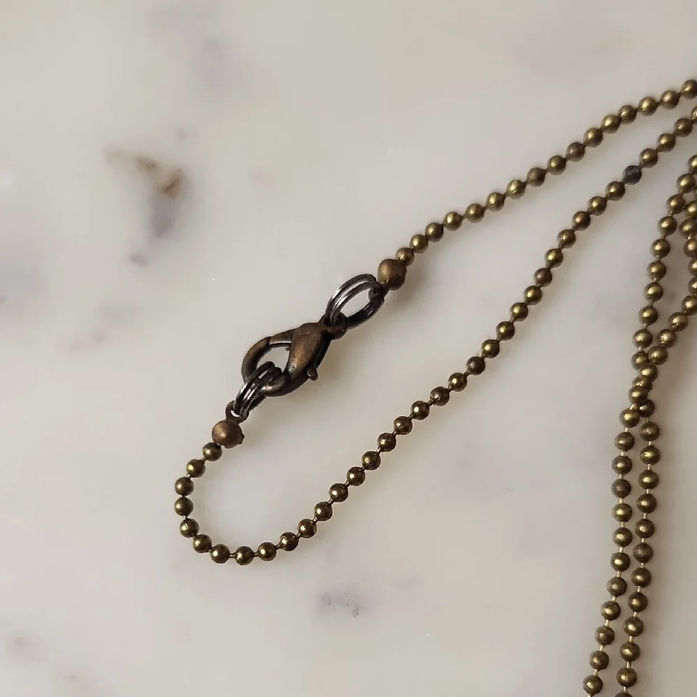 Abalone Iridescent Pendant Necklace 1960's - Picture 7 of 11